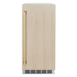 ZLINE Autograph Edition 15 in. Touchstone Gourmet Ice Maker with Drain Pump and Panel Ready Door with Champagne Bronze Handle (IGMDPZ-15-CB)