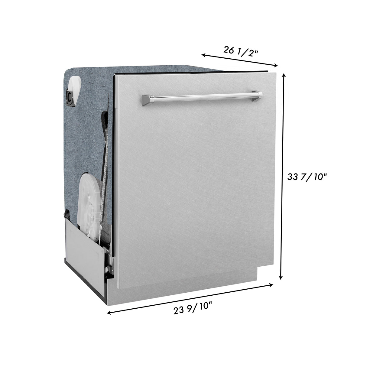 ZLINE 24 in. Monument Series 3rd Rack Top Touch Control Dishwasher with Fingerprint Resistant Stainless Steel Panel, 45dBa (DWMT-SN-24)