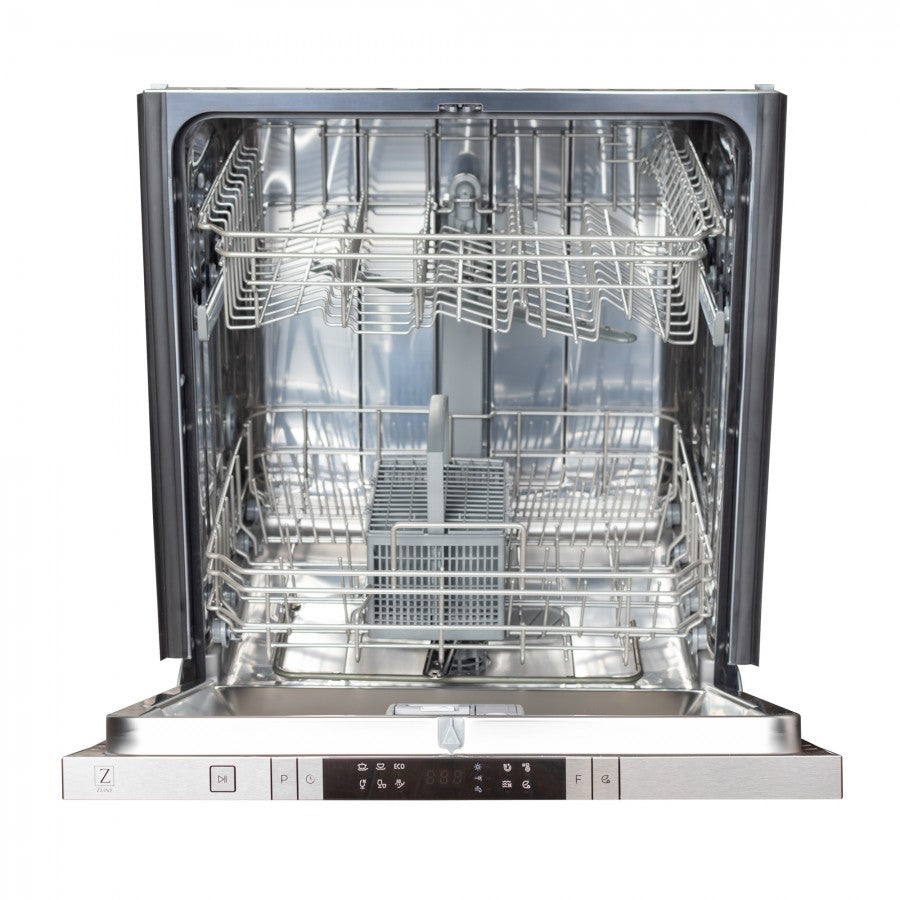 ZLINE 24 in. Stainless Steel Top Control Built-In Dishwasher with Stainless Steel Tub and Modern Style Handle (DW-304-24)