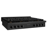 ZLINE 48 in. Paramount Gas Rangetop with 8 Brass Burners and Porcelain Cooktop in Black Stainless Steel (SRTB-BR-48)