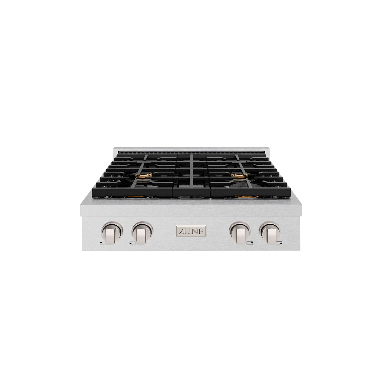 ZLINE 30 in. Paramount Gas Rangetop with 4 Brass Burners and Porcelain Cooktop in Satin Stainless Steel (SRTS-BR-30)
