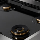 ZLINE 30 in. Autograph Edition Paramount Gas Rangetop with 4 Burners and Porcelain Cooktop in Satin Stainless Steel with Polished Gold Accents (SRTSZ-30-G)
