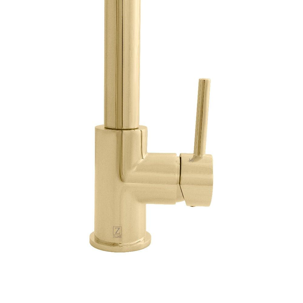 ZLINE Apollo Pull Down Spring Kitchen Faucet in Polished Gold (APL-KF-PG)