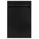 ZLINE 18 in. Dishwasher Panel in Black Stainless Steel with Traditional Handle (DP-BS-18)