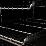 ZLINE Autograph Edition 30 in. 4.0 cu. ft. Legacy Dual Fuel Range with 4 Burner Gas Cooktop and Electric Convection Oven in Black Stainless Steel and Champagne Bronze Accents (RABZ-30-CB)