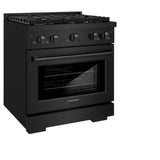 ZLINE 30 in. 4.2 cu. ft. Paramount Gas Range with 4 Burner Cooktop and Convection Gas Oven in Black Stainless Steel (SGRB-30)