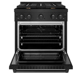 ZLINE 36 in. 5.2 cu. ft. Paramount Gas Range with Convection Gas Oven in Black Stainless Steel with 6 Brass Burners (SGRB-BR-36)