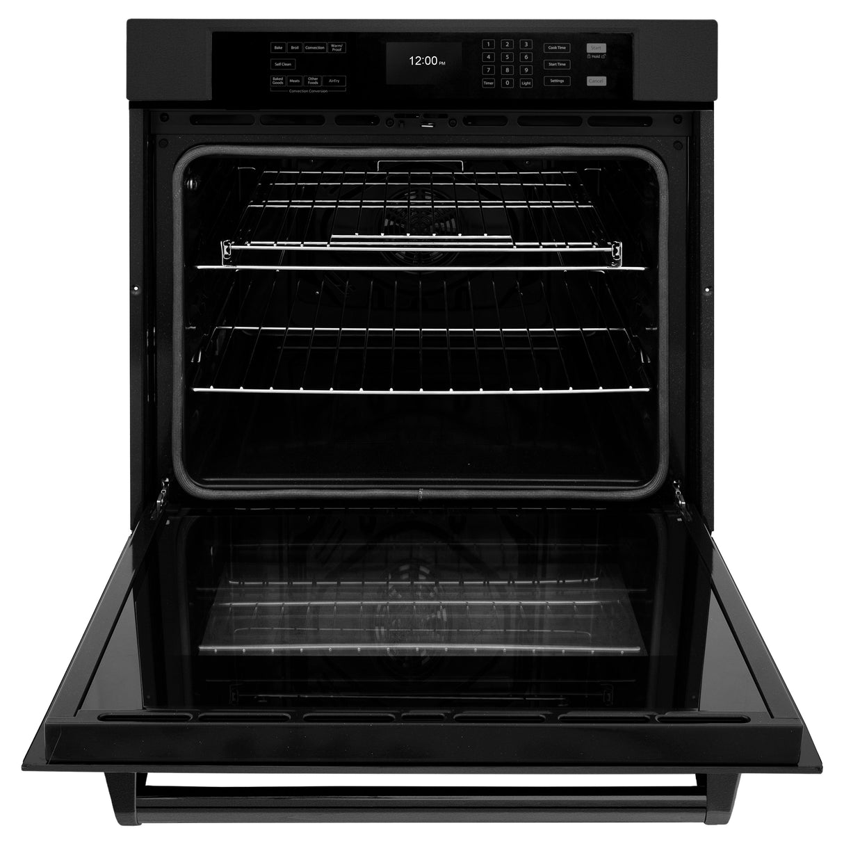 ZLINE 30 in. Professional True Convection Single Wall Oven with Air Fry and Self Clean in Black Stainless Steel (WASB-30)