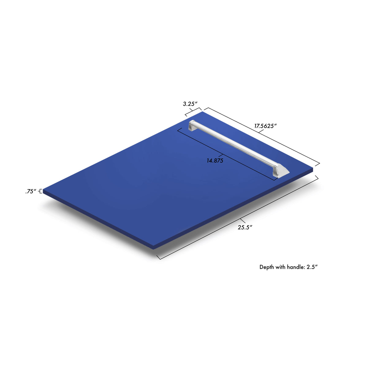 ZLINE 18" Tallac Dishwasher Panel in Blue Matte with Traditional Handle (DPV-BM-18)