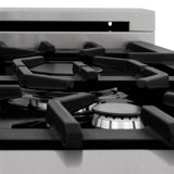 ZLINE 24 in. 2.8 cu. ft. Legacy Dual Fuel Range with 4 Burner Gas Cooktop and Electric Convection Oven in Satin Stainless Steel with White Matte Door and Griddle (RAS-WM-GR-24)