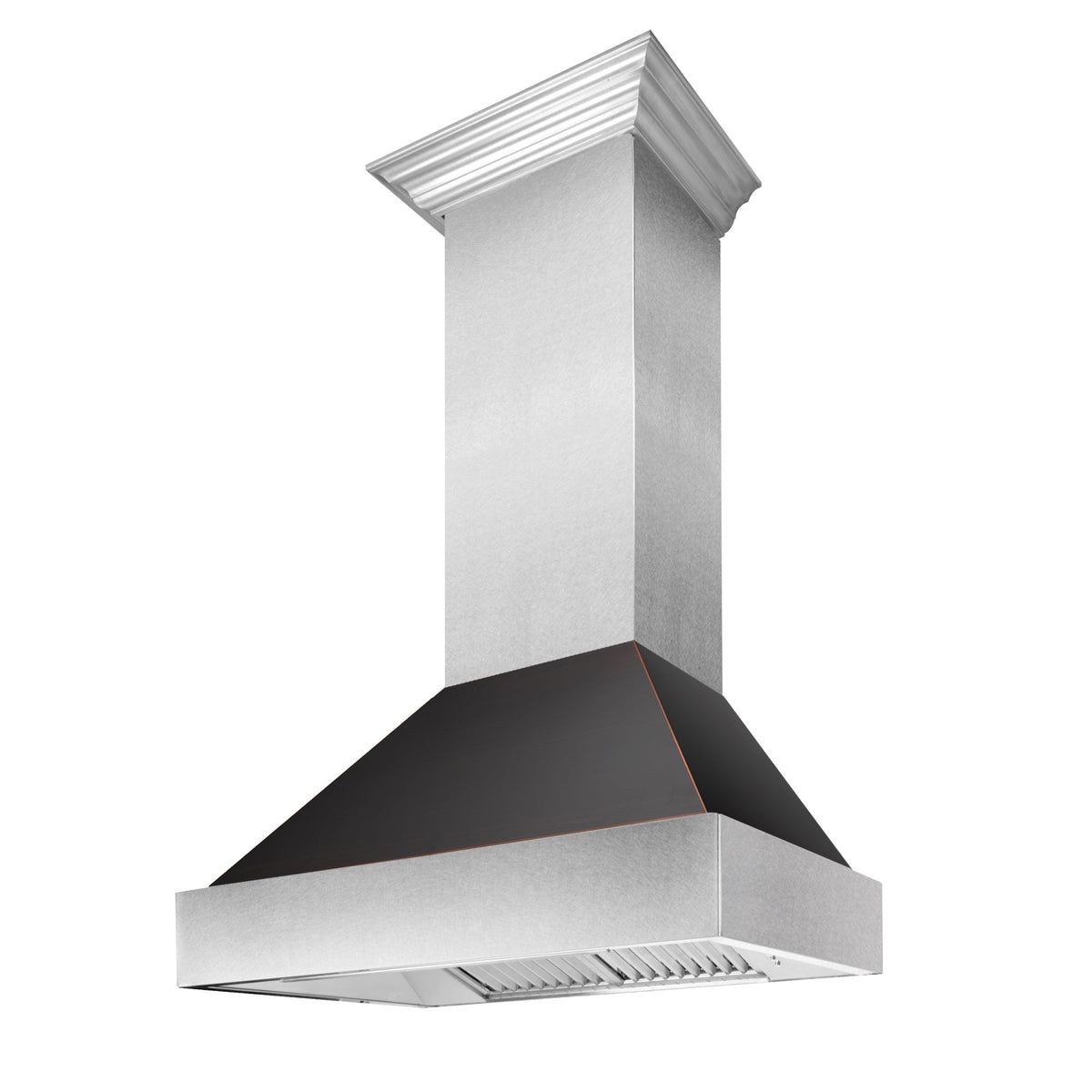 30" Ducted Fingerprint Resistant Stainless Steel Range Hood with Oil Rubbed Bronze Shell (8654ORB-30)