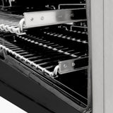 ZLINE 24 in. 2.8 cu. ft. Legacy Dual Fuel Range with 4 Burner Gas Cooktop and Electric Convection Oven in Satin Stainless Steel and Black Matte Door (RAS-BLM-24)