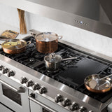 ZLINE 60 in. 7.4 cu. ft. Legacy Dual Fuel Range with 9 Burner Gas Cooktop and 2 Electric Convection Ovens in Stainless Steel with Satin Stainless Steel Doors (RA-SN-60)