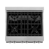 ZLINE 30 in. 4.0 cu. ft. Legacy Dual Fuel Range with 4 Burner Gas Cooktop and Electric Convection Oven in Satin Stainless Steel (RAS-SN-30)