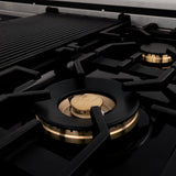 ZLINE 60 in. 7.4 cu. ft. Legacy Dual Fuel Range with Gas Cooktop and 2 Electric Convection Ovens in Satin Stainless Steel with 8 Brass Burners (RAS-SN-BR-60)