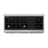 ZLINE 60 in. 7.4 cu. ft. Legacy Dual Fuel Range with Gas Cooktop and 2 Electric Convection Ovens in Satin Stainless Steel with 8 Brass Burners (RAS-SN-BR-60)