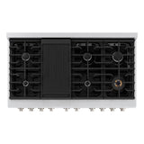 ZLINE 48 in. 6.7 cu. ft. Paramount Double Oven Dual Fuel Range with 8 Burner Gas Cooktop in Satin Stainless Steel (SDRS-48)