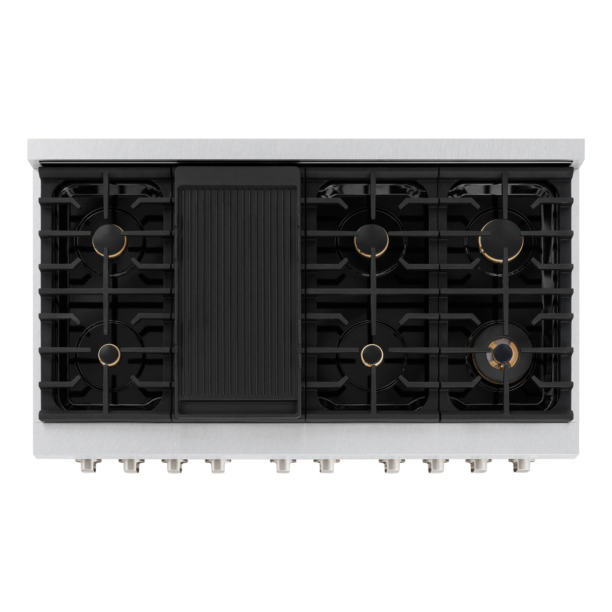 ZLINE 48 in. 6.7 cu. ft. Paramount Double Oven Dual Fuel Range in Satin Stainless Steel with 8 Brass Burners (SDRS-BR-48)