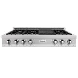 ZLINE 48 in. Legacy Gas Rangetop with 7 Burners and Porcelain Cooktop in Satin Stainless Steel (RTS-48)