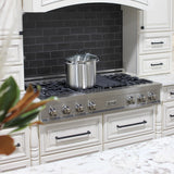 ZLINE 48 in. Legacy Gas Rangetop with 7 Burners and Porcelain Cooktop in Satin Stainless Steel (RTS-48)