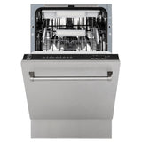 ZLINE 18 in. Tallac Series 3rd Rack Top Control Dishwasher with Satin Stainless Steel Panel and Stainless Steel Tub, 51dBa (DWV-SN-18)