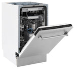 ZLINE 18 in. Tallac Series 3rd Rack Top Control Dishwasher with Satin Stainless Steel Panel and Stainless Steel Tub, 51dBa (DWV-SN-18)