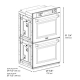 ZLINE 30 in. Professional True Convection Double Wall Oven with Air Fry and Self Clean in Satin Stainless Steel (WADS-30)