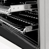 ZLINE 24 in. 2.8 cu. ft. Legacy Dual Fuel Range with 4 Burner Gas Cooktop and Electric Convection Oven in Satin Stainless Steel and White Matte Door (RAS-WM-24)