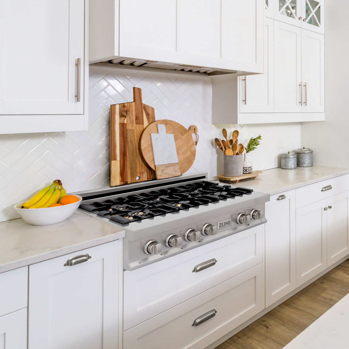 ZLINE 36 in. Legacy Gas Rangetop with 6 Brass Burners and Porcelain Cooktop in Stainless Steel (RT-BR-36)