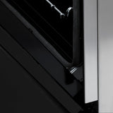 ZLINE 24 in. 2.8 cu. ft. Legacy Dual Fuel Range with 4 Burner Gas Cooktop and Electric Convection Oven in Stainless Steel and Black Matte Door (RA-BLM-24)