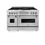 ZLINE 48 in. 6.0 cu. ft. Range with Natural Gas Stove and Natural Gas Oven in Stainless Steel (RG48)