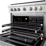 ZLINE 36 in. 5.2 cu. ft. Paramount Dual Fuel Range with 6 Burner DuoPro™ Cooktop and Electric Convection Oven in Stainless Steel (PSDR36)