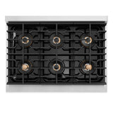 ZLINE 36 in. 5.2 cu. ft. Paramount Dual Fuel Range with 6 Burner DuoPro™ Cooktop and Electric Convection Oven in Stainless Steel (PSDR36)
