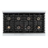 ZLINE Autograph Edition 48 in. 6.7 cu. ft. Paramount Dual Fuel Range with 8 Burner DuoPro™ Cooktop and Dual Ovens in Stainless Steel with Polished Nickel Helix Handles and Accents (PSDRZ-48-KPN)
