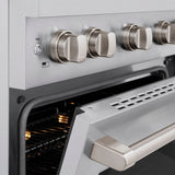 ZLINE 30 in. 4.2 cu. ft. Paramount Dual Fuel Range with Gas Cooktop and Electric Convection Oven in Stainless Steel with 4 Brass Burners (SDR-BR-30)