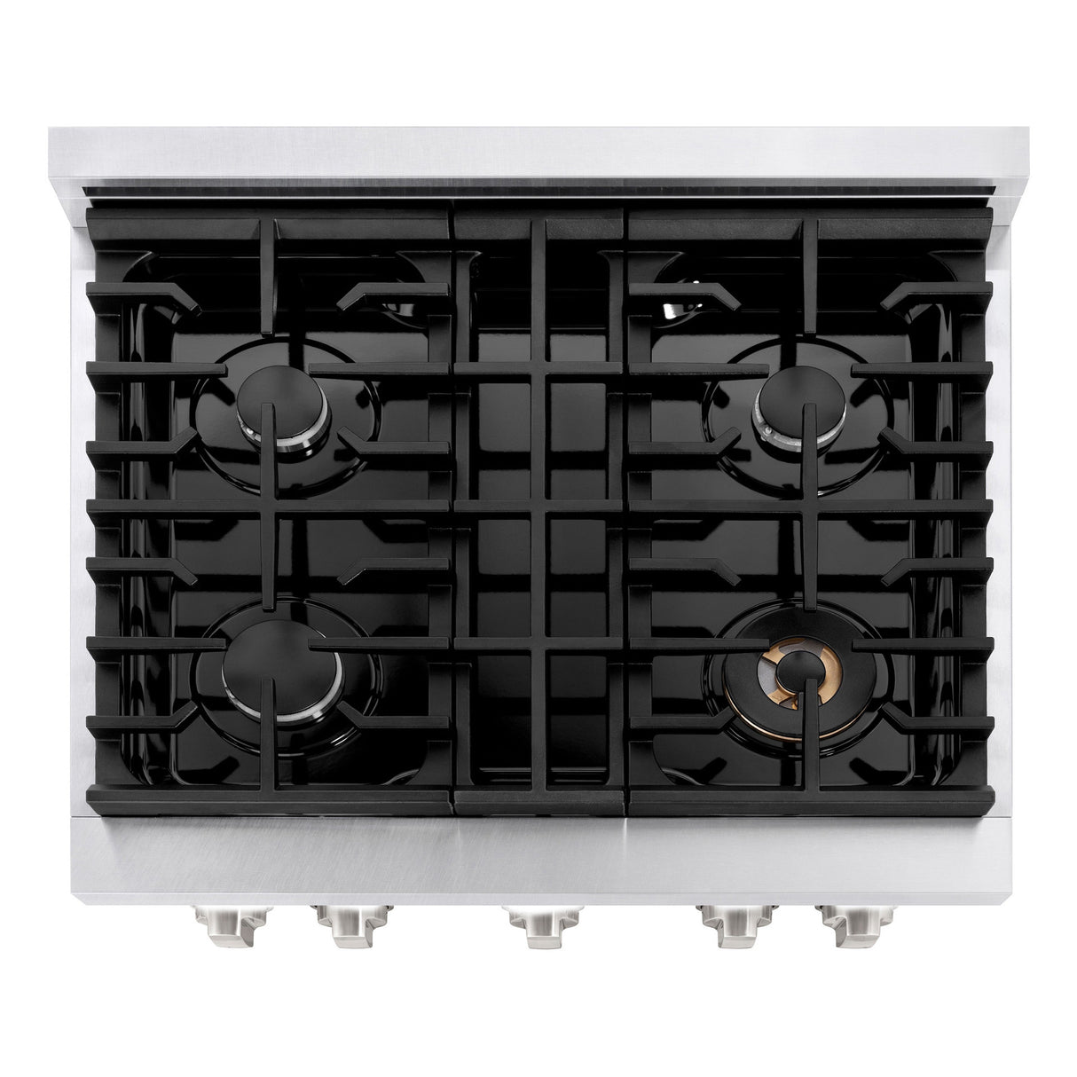 ZLINE 30 in. 4.2 cu. ft. Paramount Dual Fuel Range with 4 Burner Gas Cooktop and Electric Convection Oven in Satin Stainless Steel (SDRS-30)