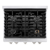 ZLINE 30 in. 4.2 cu. ft. Paramount Gas Range with 4 Burner Cooktop and Convection Gas Oven in Satin Stainless Steel (SGRS-30)
