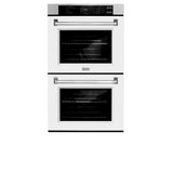 ZLINE 30 in. Professional True Convection Double Wall Oven with Air Fry and Self Clean in Stainless Steel with White Matte Doors (WAD-WM-30)