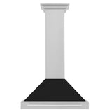 ZLINE 30 in. Convertible Fingerprint Resistant DuraSnow® Stainless Steel Range Hood with Black Matte Shell and Stainless Steel Handle (KB4SNX-BLM-30)