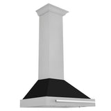 ZLINE 30 in. Convertible Fingerprint Resistant DuraSnow® Stainless Steel Range Hood with Black Matte Shell and Stainless Steel Handle (KB4SNX-BLM-30)
