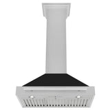 ZLINE 30 in. Convertible Fingerprint Resistant DuraSnow® Stainless Steel Range Hood with Black Matte Shell and Stainless Steel Handle (KB4SNX-BLM-30)