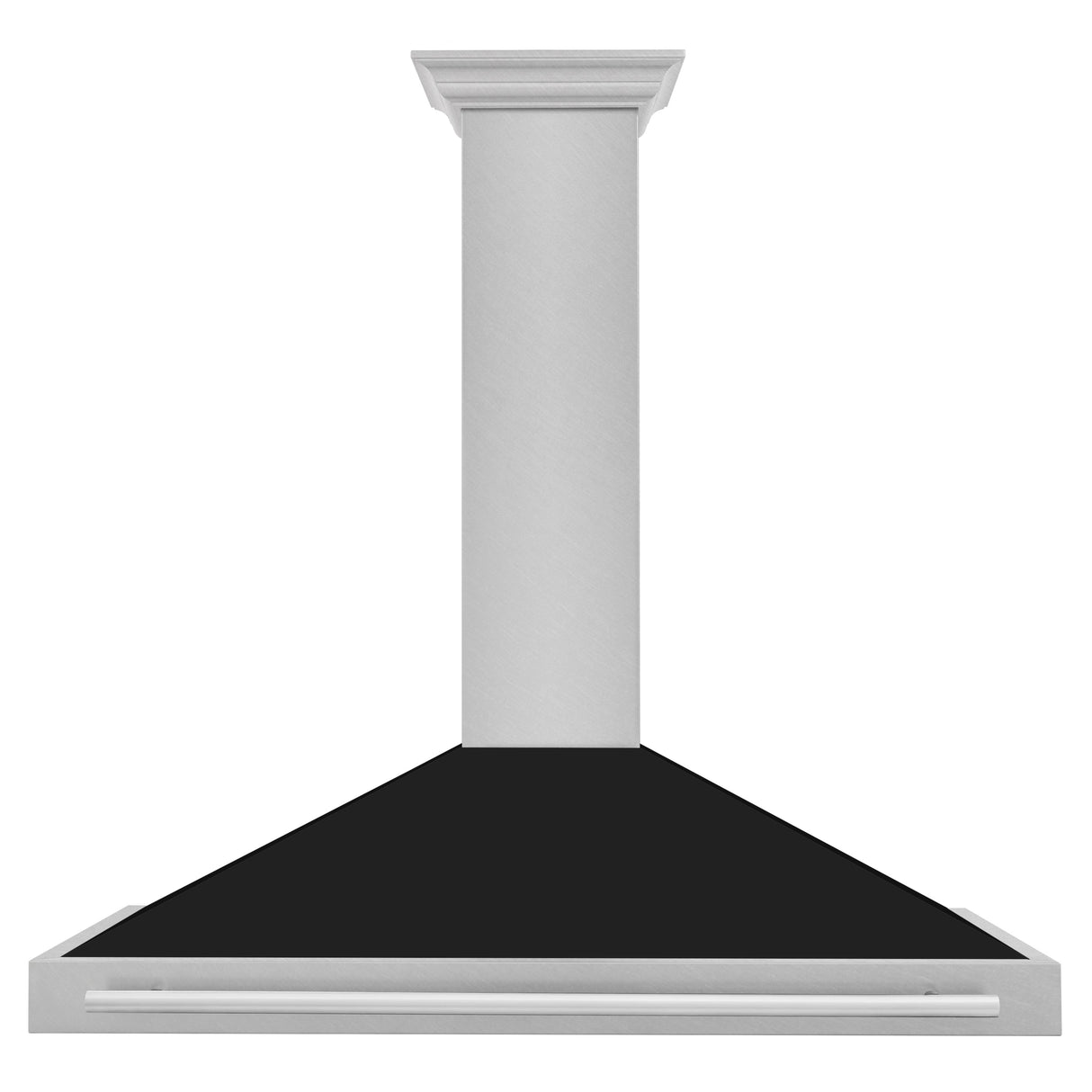 ZLINE 48 in. Convertible Fingerprint Resistant DuraSnow® Stainless Steel Range Hood with Black Matte Shell and Stainless Steel Handle (KB4SNX-BLM-48)