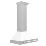 ZLINE 30 in. Convertible Fingerprint Resistant DuraSnow® Stainless Steel Range Hood with White Matte Shell and Stainless Steel Handle (KB4SNX-WM-30)