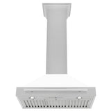 ZLINE 30 in. Convertible Fingerprint Resistant DuraSnow® Stainless Steel Range Hood with White Matte Shell and Stainless Steel Handle (KB4SNX-WM-30)
