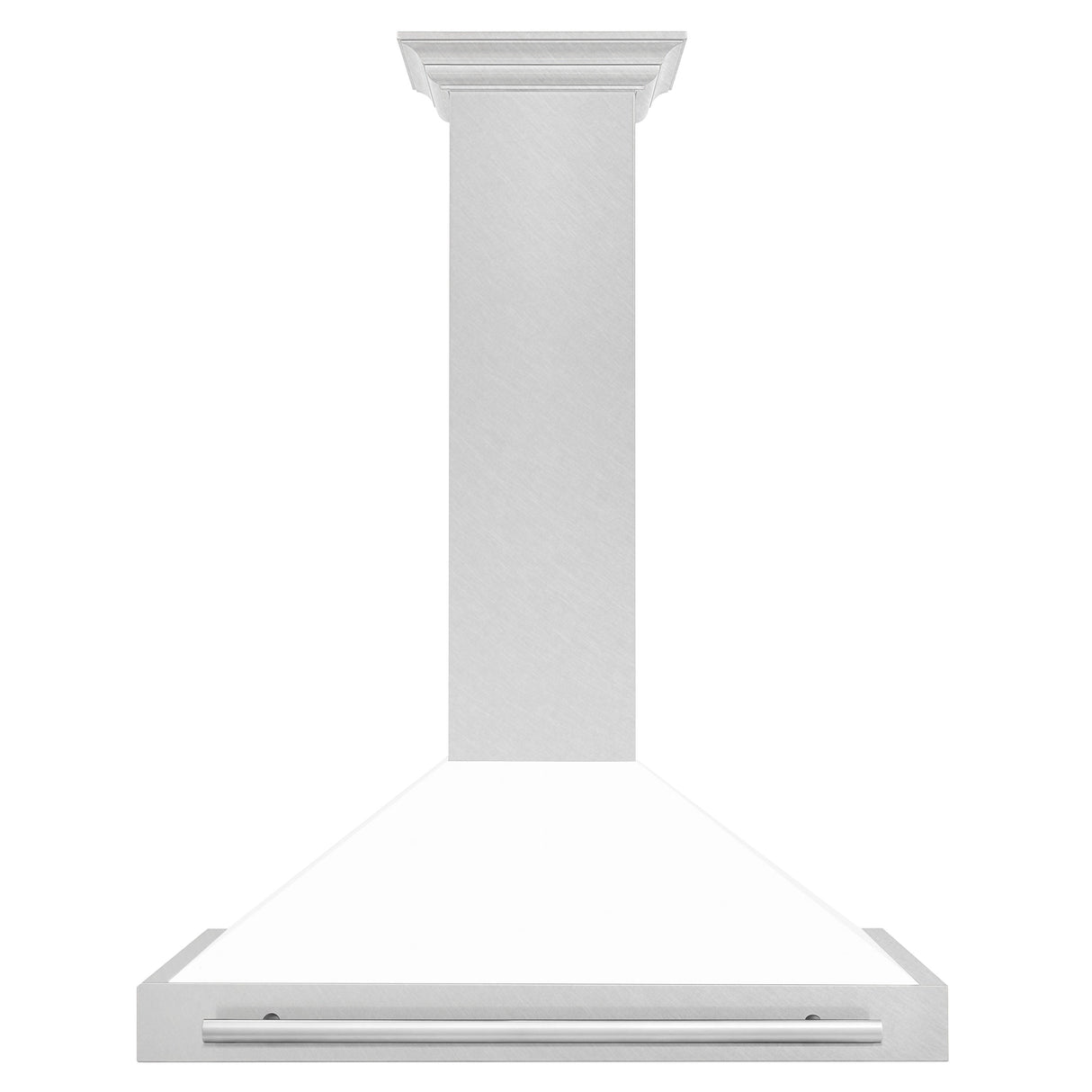 ZLINE 36 in. Convertible Fingerprint Resistant DuraSnow® Stainless Steel Range Hood with White Matte Shell and Stainless Steel Handle (KB4SNX-WM-36)