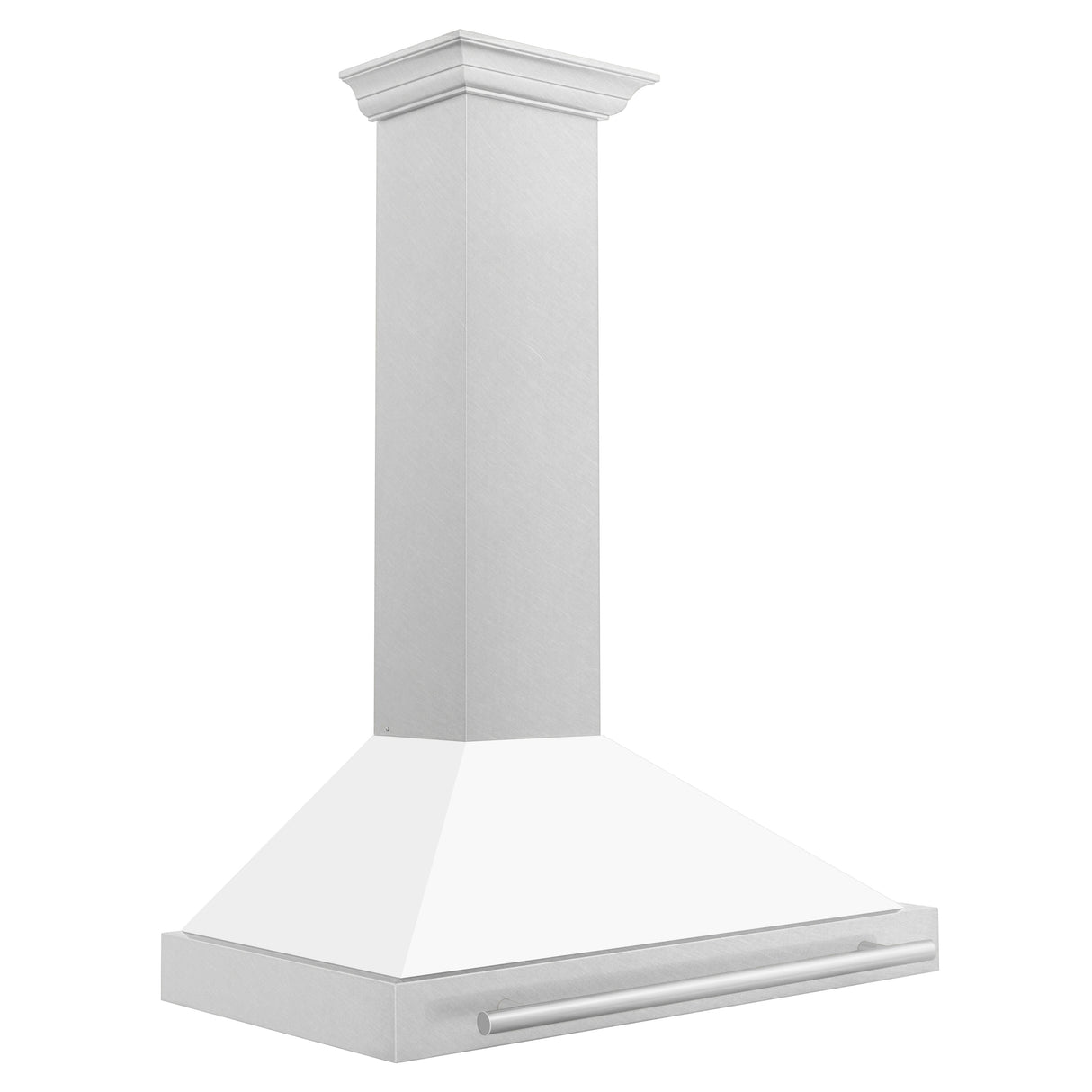 ZLINE 36 in. Convertible Fingerprint Resistant DuraSnow® Stainless Steel Range Hood with White Matte Shell and Stainless Steel Handle (KB4SNX-WM-36)