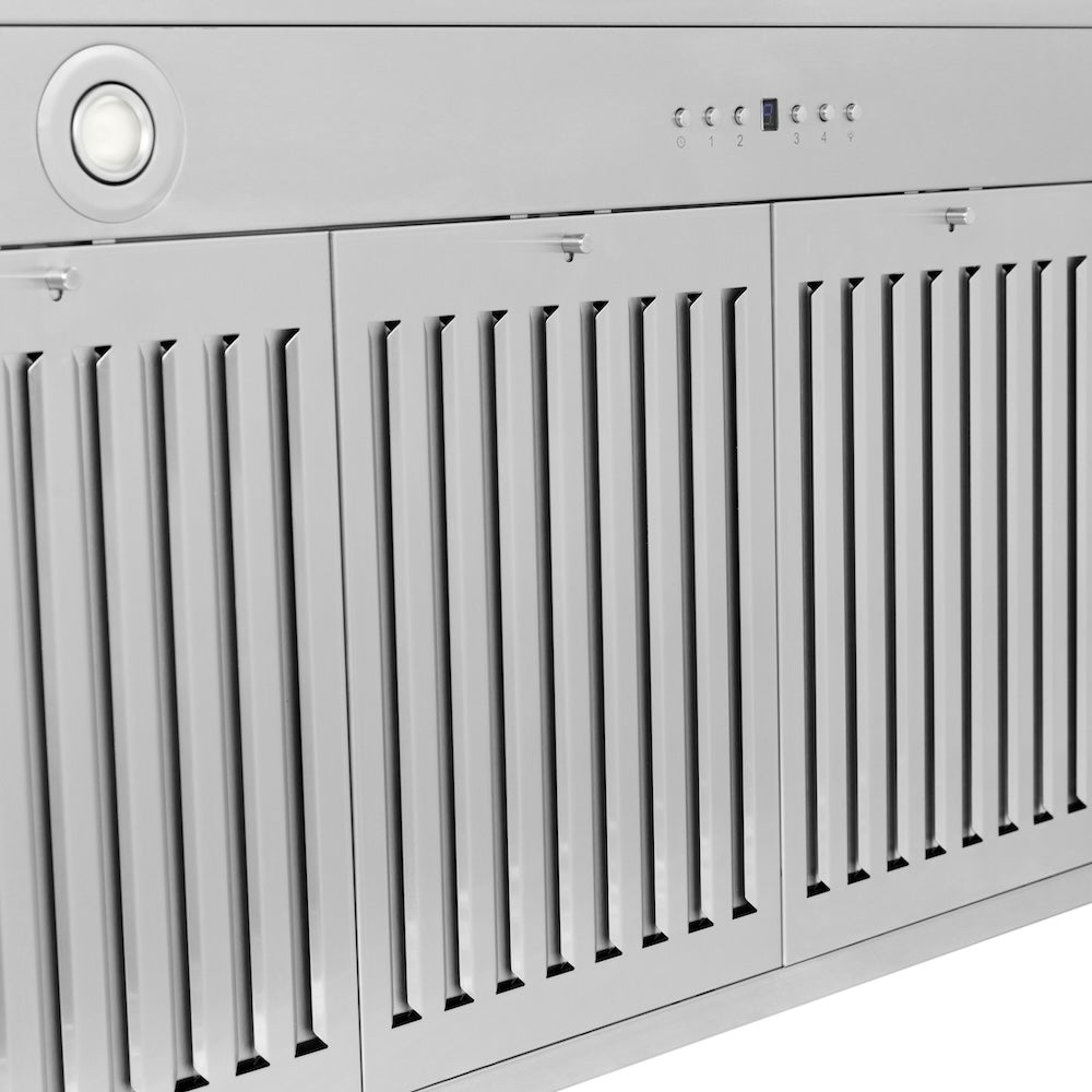 ZLINE 48 in. Convertible Stainless Steel Range Hood with Black Matte Shell and Stainless Steel Handle (KB4STX-BLM-48)
