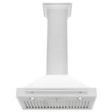 ZLINE 30 in. Convertible Stainless Steel Range Hood with White Matte Shell and Stainless Steel Handle (KB4STX-WM-30)