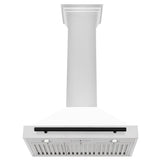 ZLINE 30 in. Autograph Edition Convertible Stainless Steel Range Hood with White Matte Shell and Matte Black Accents (KB4STZ-WM30-MB)