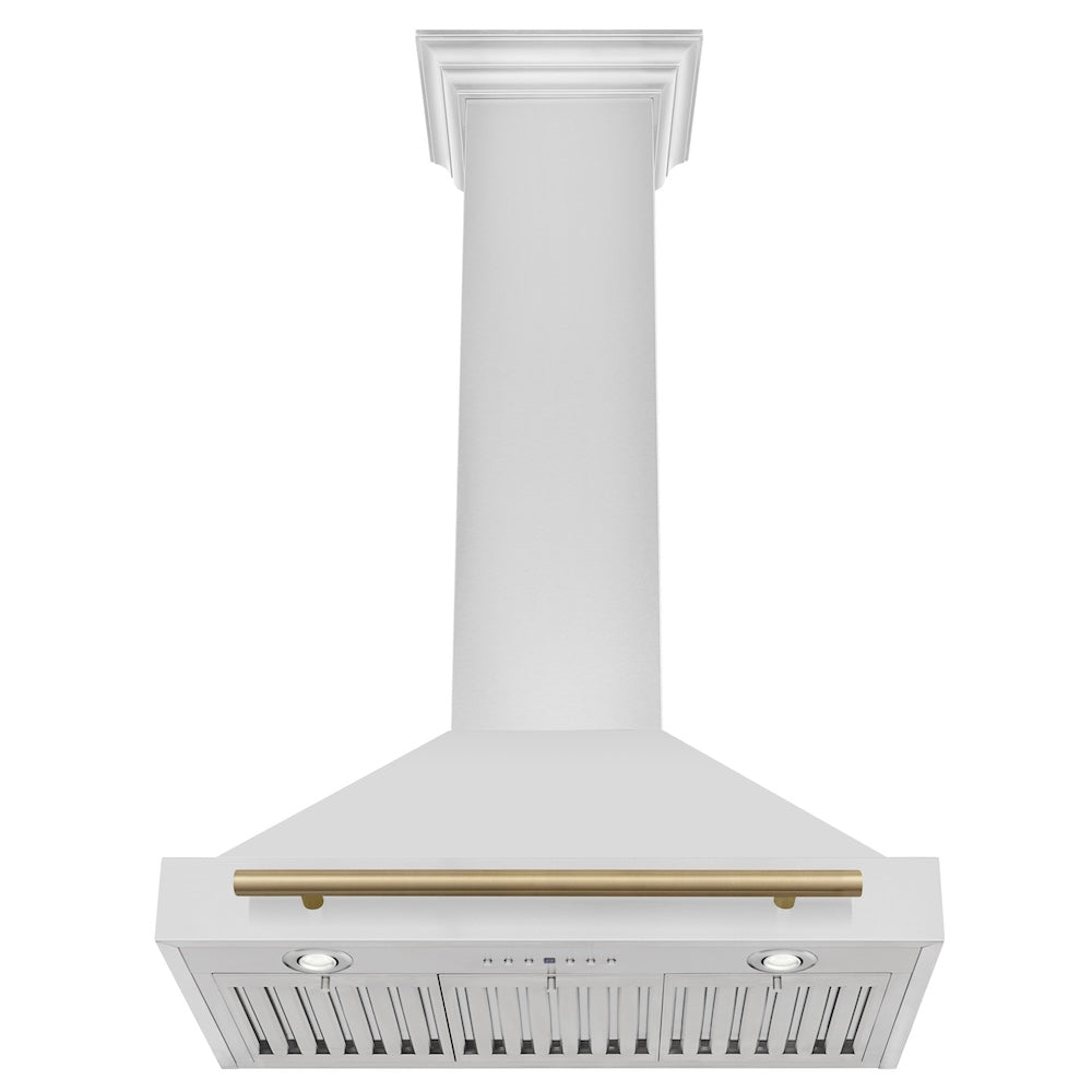 ZLINE 30 in. Autograph Edition Convertible Stainless Steel Range Hood with Stainless Steel Shell and Champagne Bronze Accents (KB4STZ-30-CB)